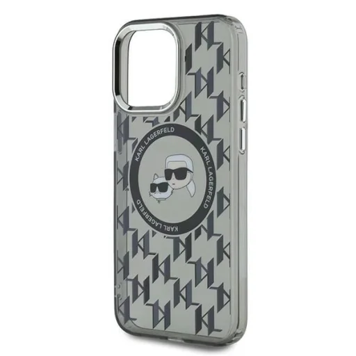  iPhone 15 Pro Fekete Karl Lagerfeld IML Monogram Karl & Choupette Head MagSafe tok - 6