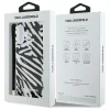  iPhone 16 Fekete Karl Lagerfeld IML Zebra Mintás és Zsinóros tok thumbnail