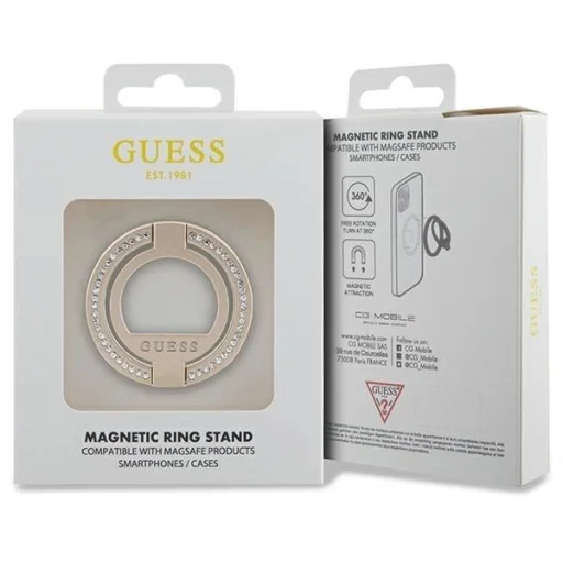 Guess MagSafe gyűrűs tartó GUMRSALDGD arany/rhinestone - 4