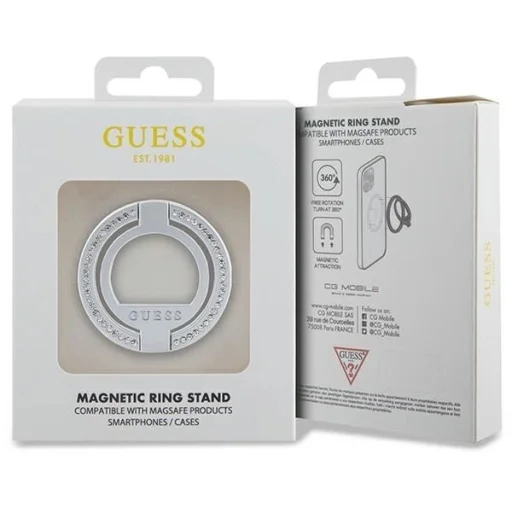 Guess MagSafe Rhinestone gyűrűtartó - ezüst - 4