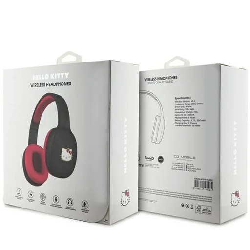 Hello Kitty Metal Logo Bluetooth on-ear fejhallgató - fekete - 4