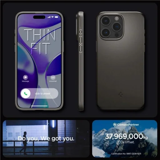 Spigen Thin Fit, gunmetal - iPhone 15 Pro Max - 7