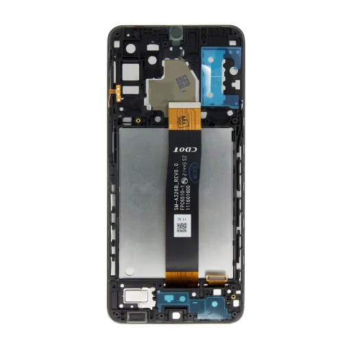LCD kijelző + Érintőegység + Előlapi borítás Samsung A326 Galaxy A32 5G fekete (CDOT verzió) - 2