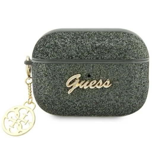 Guess GUAP2GLGSHA AirPods Pro 2 tok zöld/keki Glitter Flake 4G Charm tok - 1