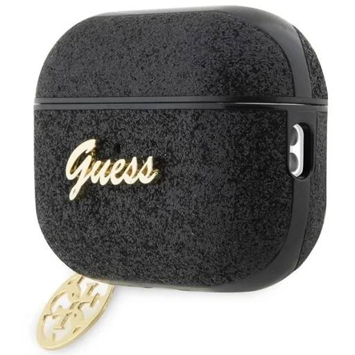 Guess GUAP2GLGSHK AirPods Pro 2 tok fekete/fekete Glitter Flake 4G Charm - 3