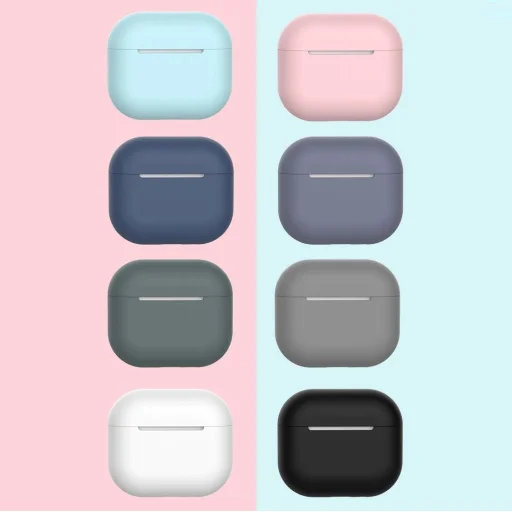 Szilikon AirPods 3-hoz - puha fekete tok fejhallgatókhoz (case C) - 4