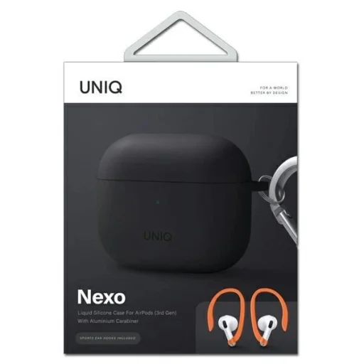 Uniq Nexo tok AirPods 3-hoz + Fülkampók Szilikon - szürke - 5