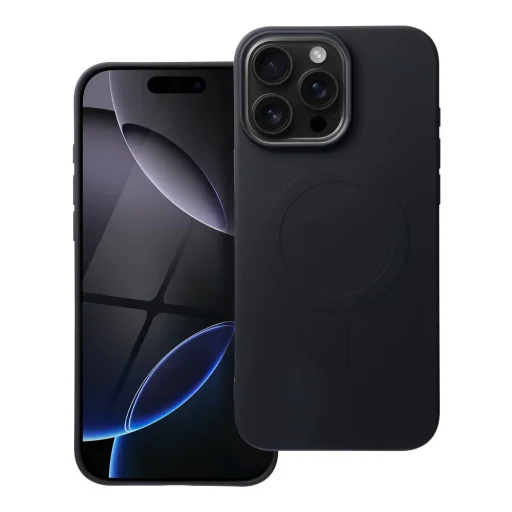 Szilikon Mag Cover (nagy lyuk) tok MagSafe kompatibilis iPhone 16 Pro Max fekete - 1