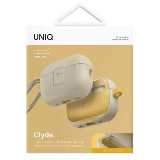 Uniq Clyde Lock tok AirPods Pro 2 (2022/2023) - bézs és sárga - 7