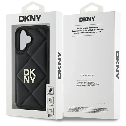 iPhone 16 Fekete DKNY Steppelt Logós tok - 8