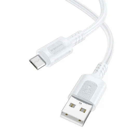 Borofone Kábel BX111 Feliz - USB - Micro USB - 2,4A 1 méter fehér - 2