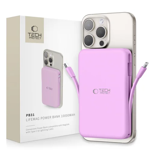 Tech-protect Pb31 Lifemag Magsafe Power Bank 10000mah Levendula - 1