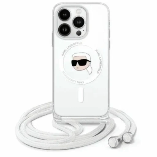  iPhone 16 6.1" átlátszó Crossbody IML Karl Head Magsafe Karl Lagerfeld KLHMP16SHCKHNT tok - 1
