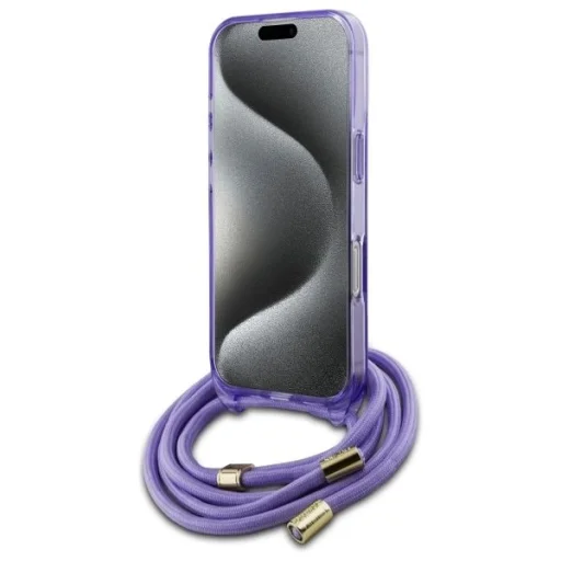  iPhone 16 Pro Max 6.9" lila/lila Guess GUHMP16XHCTSGNSU keménytok Crossbody Cord Script MagSafe tok - 4
