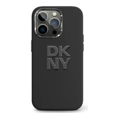  iPhone 16 6.1" fekete/fekete keménytok DKNY DKHCP16SSMCBSK Liquid Silicone Metal Logo tok