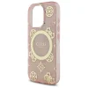  iPhone 16 Pro 6.3" pink Guess GUHMP16LH4PYEEP keménytok IML Peony On 4G Background MagSafe tok - 6