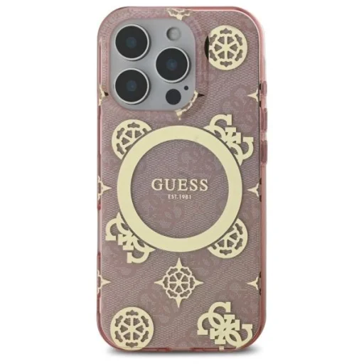  iPhone 16 Pro Max 6.9" pink/pink Guess GUHMP16XH4PYEEP hardcase IML Peony On 4G Background MagSafe tok - 3
