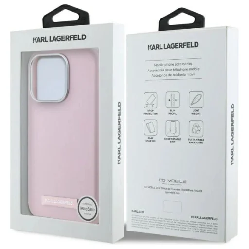  iPhone 15 Pro Max 6.7" pink Karl Lagerfeld KLHMP15XPGMSRPP hardcase FW Metal Plate MagSafe tok - 8