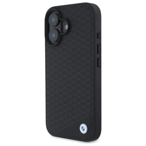  Apple iPhone 16 6.1" fekete/fekete BMW Sign Leather Diamond Metal Logo MagSafe keménytok BMHMP16S23RDDK - 2