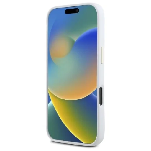  iPhone 16 Pro Max 6.9" fehér/fehér Guess GUHCP16XM4DGPH keménytok Szilikon Logó Strassz 4G tok - 5