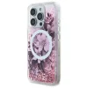  iPhone 16 Pro Max 6.9" Pink/Pink Guess Liquid Glitter Flower MagSafe keménytok thumbnail