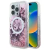  iPhone 16 Pro Max 6.9" Pink/Pink Guess Liquid Glitter Flower MagSafe keménytok thumbnail