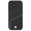  Apple iPhone 16 6.1" fekete/fekete BMW Sign Leather Textured And Line MagSafe bőrhatású tok BMHMP16S23RDCLK thumbnail