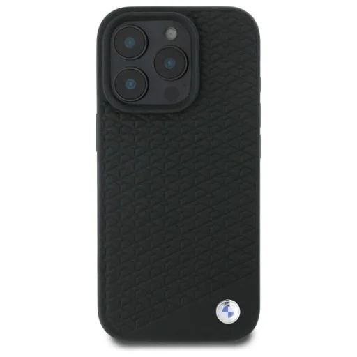  Apple iPhone 16 Pro 6.3" fekete/fekete BMW BMHMP16L23RDDK kemény tok Sign Leather Diamond fém logó MagSafe tok - 3