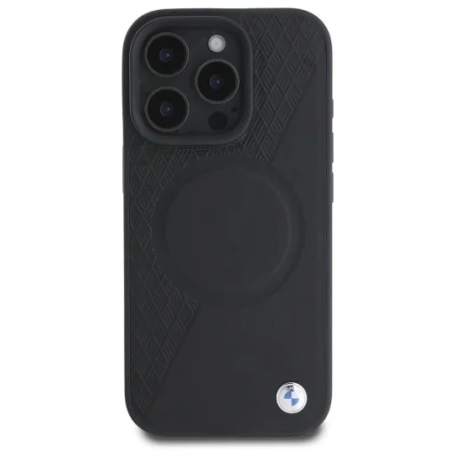  Apple iPhone 16 Pro Max 6.9" Fekete/Fekete BMW Sign Leather Half Textured And Circle MagSafe kemény tok - 3