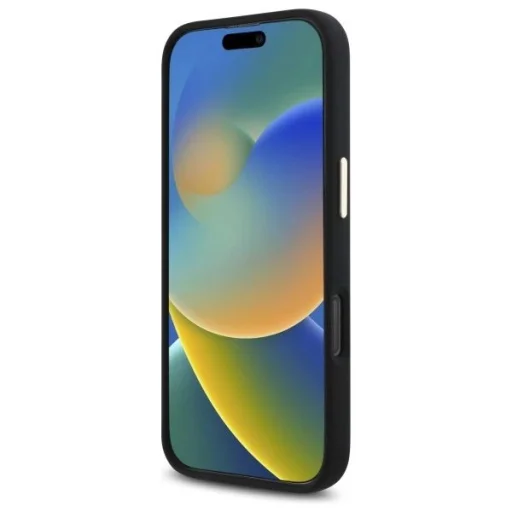  iPhone 16 Pro 6.3" fekete/fekete Guess GUHCP16LM4DGPK kemény tok Silicone Logo Strass 4G tok - 5