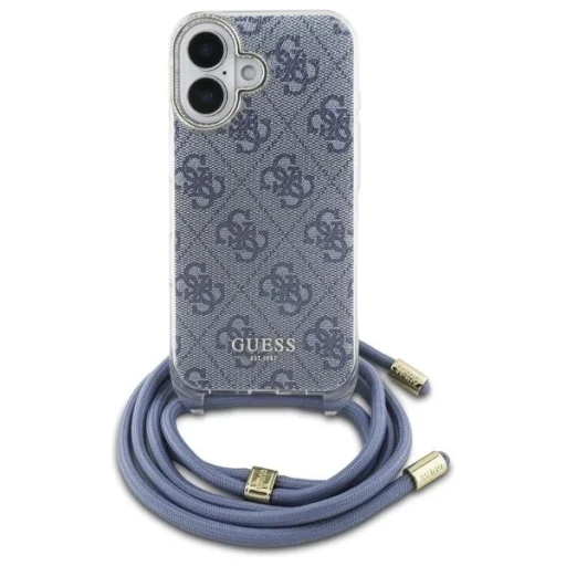  iPhone 16 6.1" kék/kék keménytok Guess GUHCP16SHC4SEB Crossbody Zsinórral 4G Mintával tok - 2