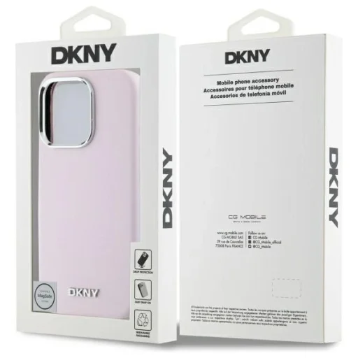  iPhone 16 Pro Max 6.9" Rózsaszín/Rózsaszín DKNY DKHMP16XSMCHLP Keménytok Liquid Silicone Small Metal Logo MagSafe tok - 8