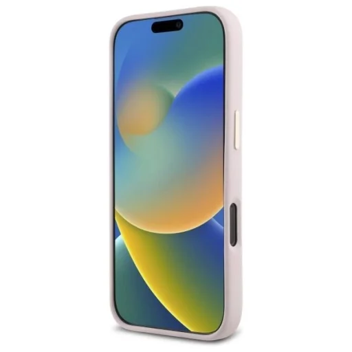  iPhone 16 Pro 6,3" világos rózsaszín/rózsaszín Guess GUHCP16LM4DGPP kemény tok Szilikon Logó Strassz 4G tok - 5