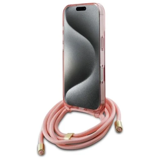  iPhone 16 Pro Max 6.9" Rózsaszín/Rózsaszín Guess GUHMP16XHCTSGNSP Keménytok Crossbody Cord Script MagSafe tok - 4