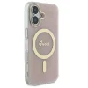  iPhone 16 Plus 6.7" rózsaszín Guess GUHMP16MH4STP kemény tok IML 4G MagSafe tok - 4