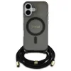  iPhone 16 6.1" fekete/fekete Crossbody Cord Script MagSafe Guess GUHMP16SHCTSGNSK keménytok - 2