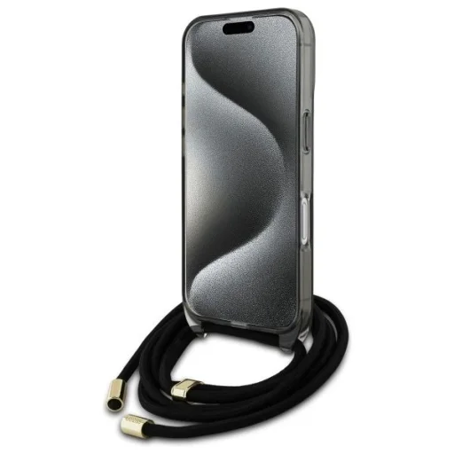  iPhone 16 6.1" fekete/fekete Crossbody Cord Script MagSafe Guess GUHMP16SHCTSGNSK keménytok - 4