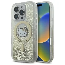 Hello Kitty HKHMP16LLGDIH iPhone 16 Pro 6.3" fehér arany keménytok Liquid Glitter Fever MagSafe tok