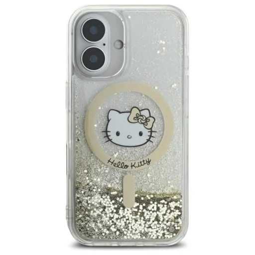 Hello Kitty HKHMP16SLGDIH iPhone 16 6.1" fehér arany kemény tok Liquid Glitter Fever MagSafe tok - 3