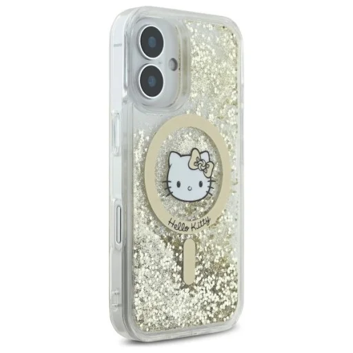 Hello Kitty HKHMP16SLGDIH iPhone 16 6.1" fehér arany kemény tok Liquid Glitter Fever MagSafe tok - 4