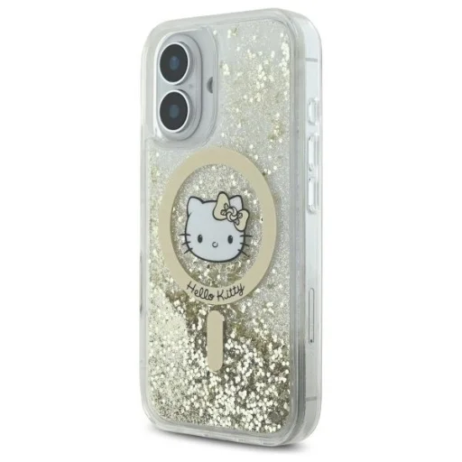 Hello Kitty HKHMP16SLGDIH iPhone 16 6.1" fehér arany kemény tok Liquid Glitter Fever MagSafe tok - 2