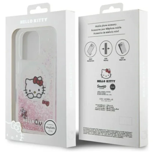 Hello Kitty HKHMP16XLSWKH iPhone 16 Pro Max 6.9" fehér/fehér kemény tok Liquid Glitter Sweet Kitty Bows MagSafe tok - 8