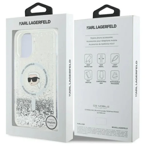  iPhone 16 Plus 6.7" átlátszó Karl Lagerfeld Liquid Glitter Karl Head Magsafe KLHMP16MLGKISGH tok - 8