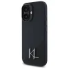 iPhone 16 6.1" Fekete/Fekete Karl Lagerfeld KLHMP16SSCMKMPCK Silicone Shadow Metal Initial MagSafe tok thumbnail
