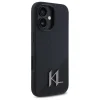  iPhone 16 6.1" Fekete/Fekete Karl Lagerfeld KLHMP16SSCMKMPCK Silicone Shadow Metal Initial MagSafe tok thumbnail
