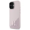  iPhone 16 6.1" Karl Lagerfeld pink KLHMP16SSCMKMPCP Silicone Shadow Metal Initial MagSafe tok thumbnail