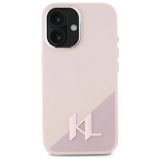  iPhone 16 6.1" Karl Lagerfeld pink KLHMP16SSCMKMPCP Silicone Shadow Metal Initial MagSafe tok - 3