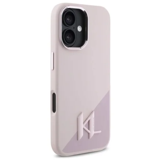  iPhone 16 6.1" Karl Lagerfeld pink KLHMP16SSCMKMPCP Silicone Shadow Metal Initial MagSafe tok - 4