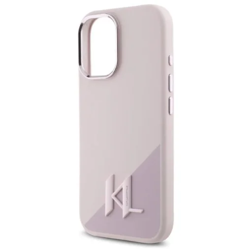  iPhone 16 6.1" Karl Lagerfeld pink KLHMP16SSCMKMPCP Silicone Shadow Metal Initial MagSafe tok - 6