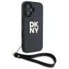  iPhone 16 6.1" fekete/fekete DKNY DKHCP16SPBSWSK keménytok csuklópántos Stock Logo tok thumbnail